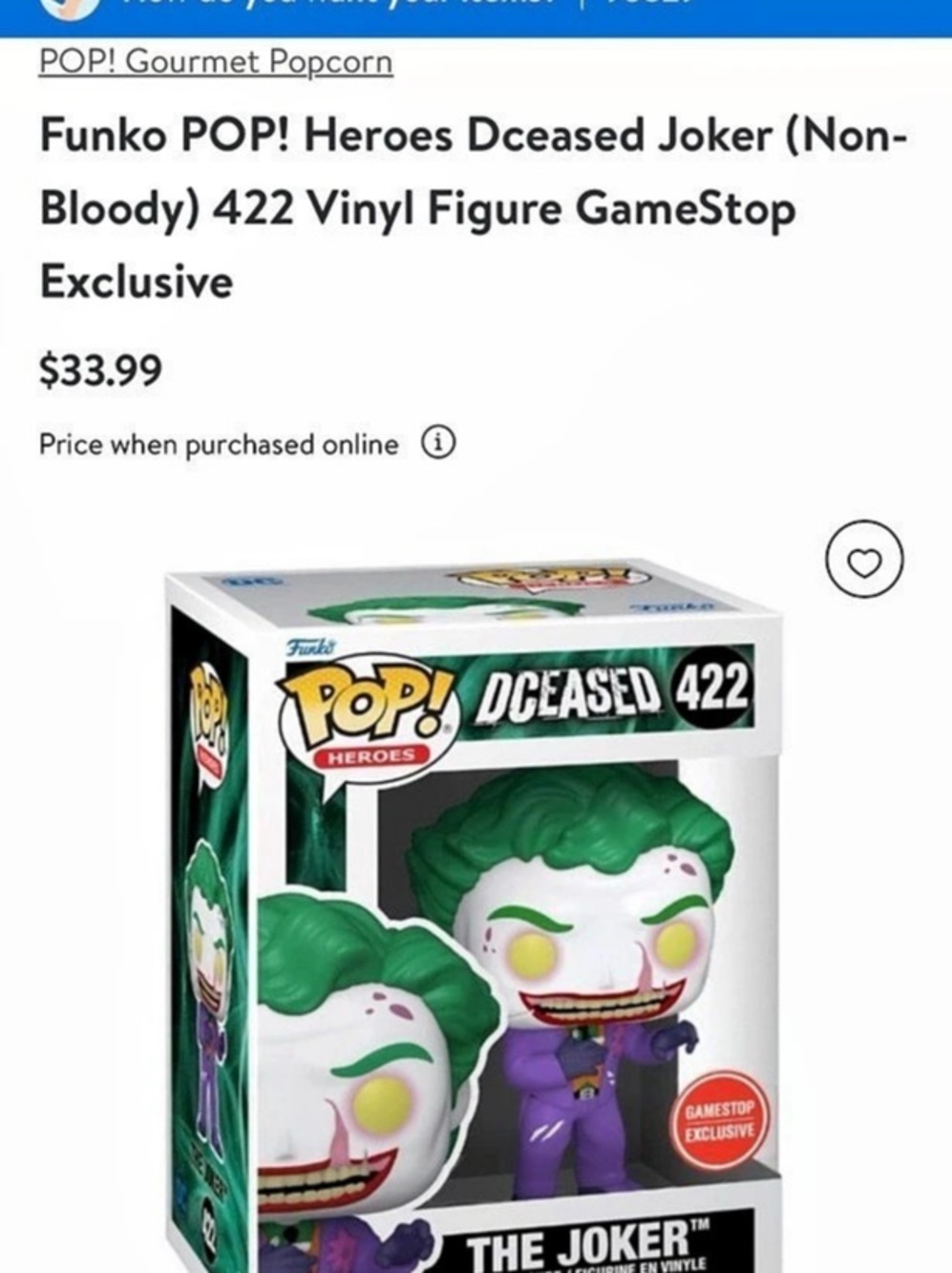 Funko POP! Heroes DCeased The Joker #422 Vinyl Figure #422